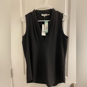 NEVER WORN (TAGS ON) Calvin Klein - Cavilla V-Neck Blouse (Black) Small